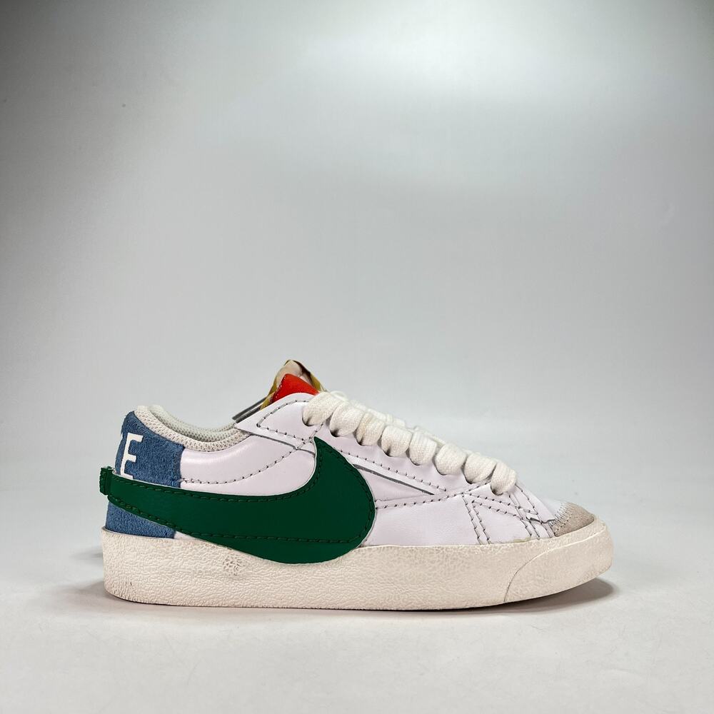 Nike Blazer Low 77 Jumbo White Green Blue Low Top Shoes DQ1470-100 Women's Sz 5